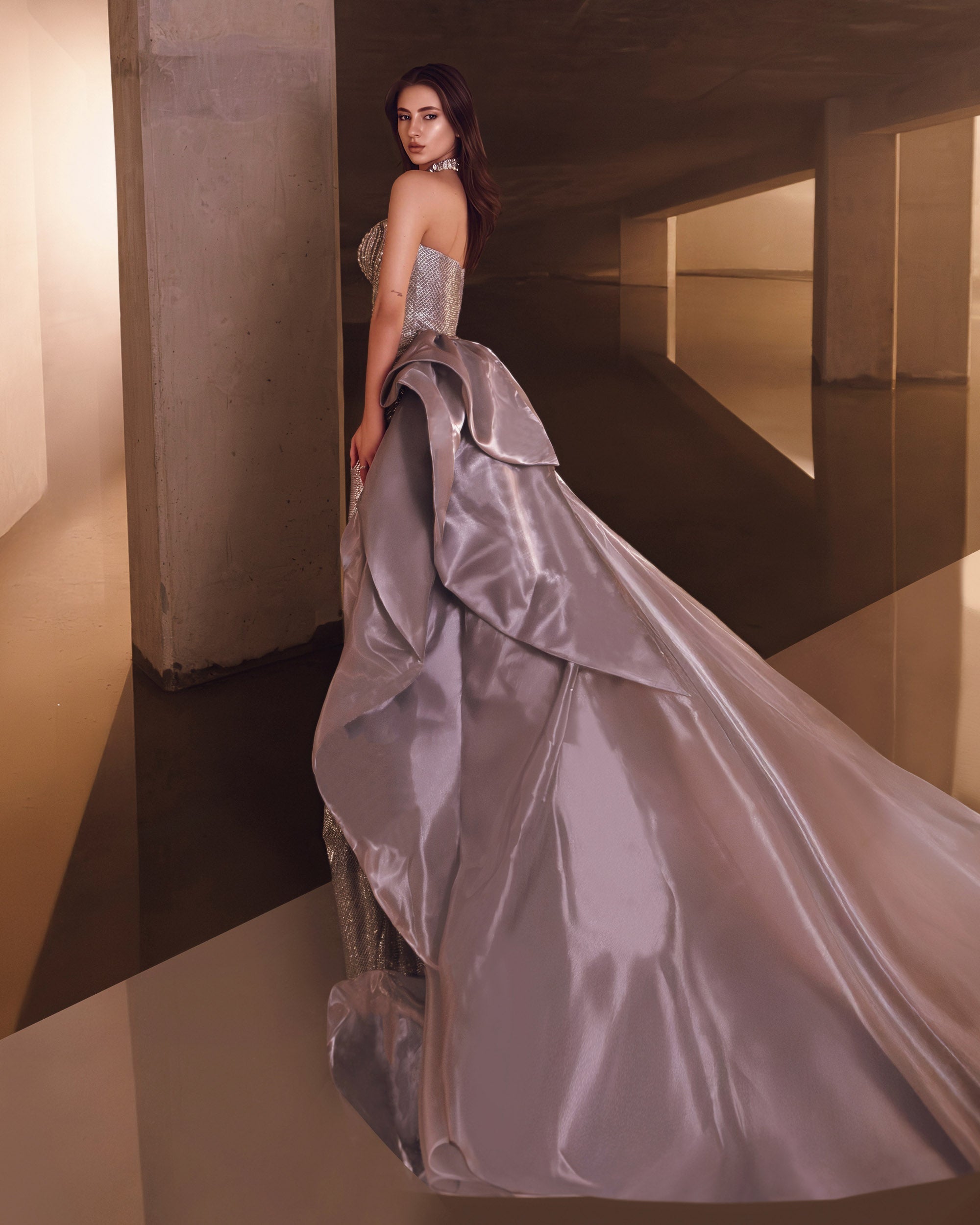 Strapless Curved Neck Floor-Length with Train Sequin Prom Mermaid Luscious Delia LD12102 Pre Order