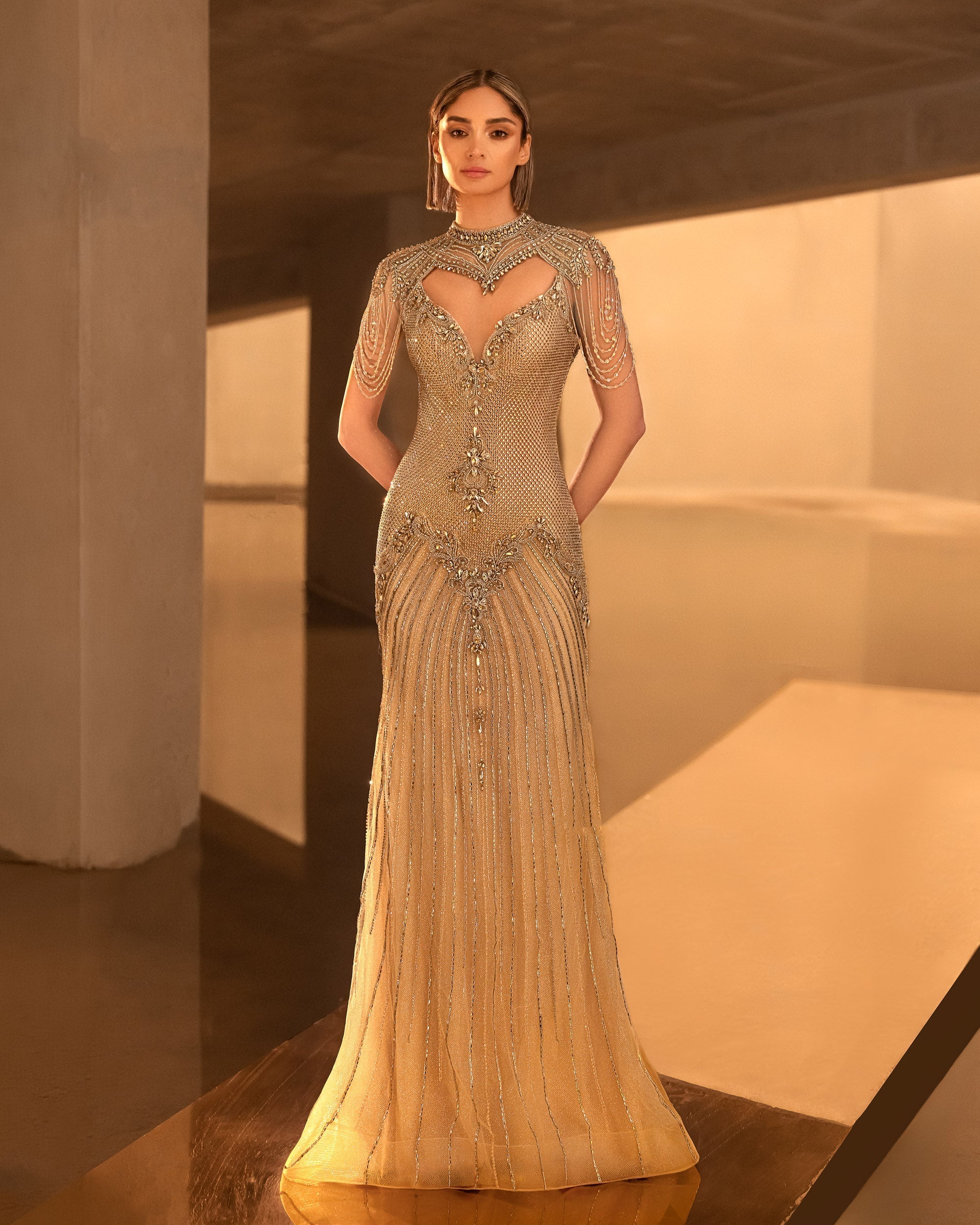 Illusion Floor-Length with Train Mesh Prom Sheath Column Luscious Delia LD11681 Pre Order
