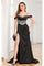 Prom Dresses Beaded Slit Long Formal Corset Prom Dress Black