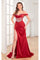 Prom Dresses Beaded Slit Long Formal Corset Prom Dress Wine