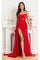 Prom Dresses Fitted Corset Long Formal Slit Prom Dress Red