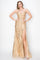 Prom Dresses Long Formal Fitted Slit Sequin Evening Dress Gold
