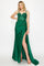 Prom Dresses Prom Long Corset Slit Fitted Formal Dress Emerald