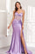 Prom Dresses Long Formal Pleated Corset Slit Prom GownLilac
