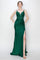Prom Dresses Long Formal Fitted Corset Slit Evening Prom Gown Emerald