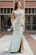 Prom Dresses LLong Slit Beaded Formal Prom Dress Sage
