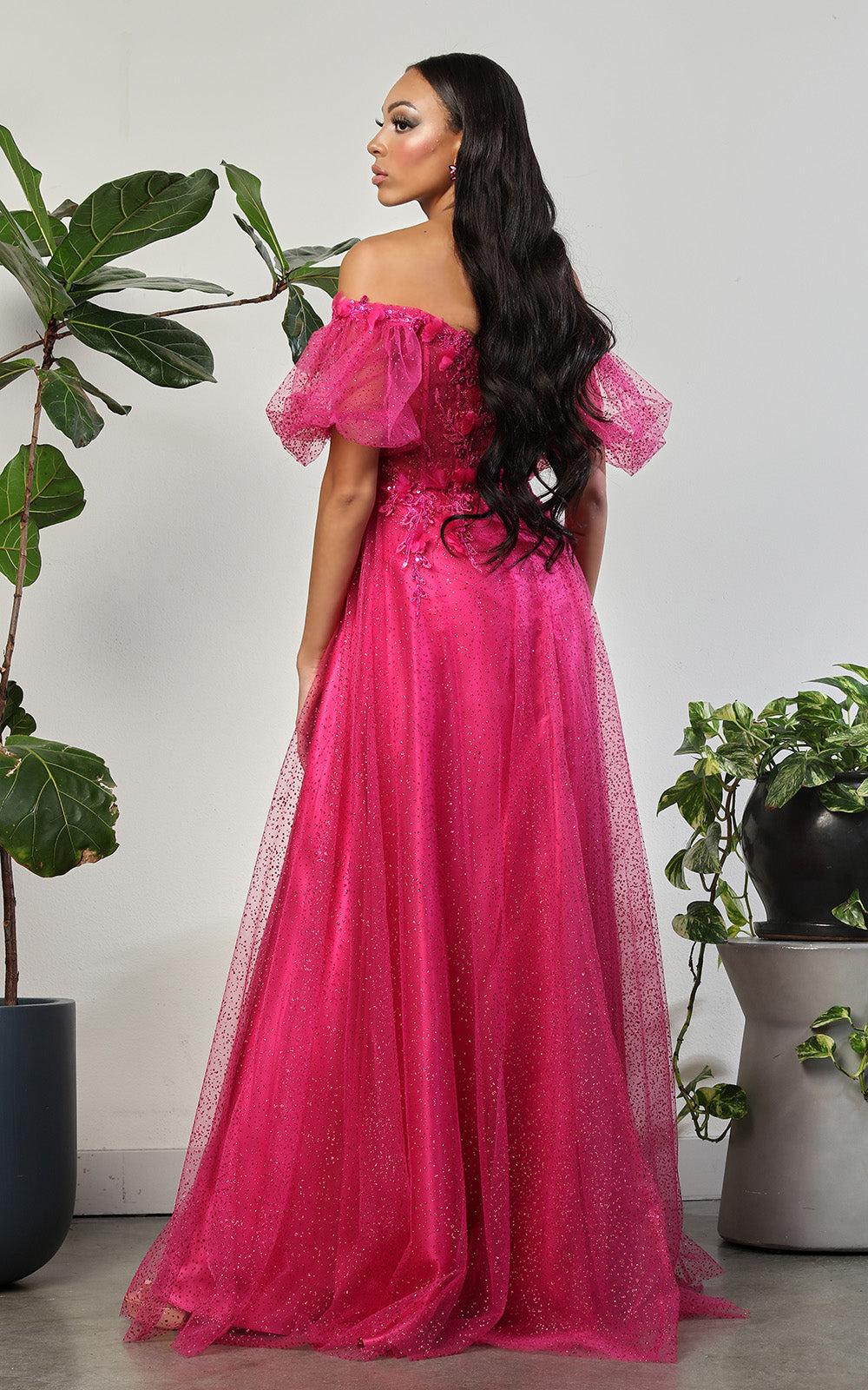 Off-the-Shoulder Floor-Length Tulle Prom A-Line May Queen 2033