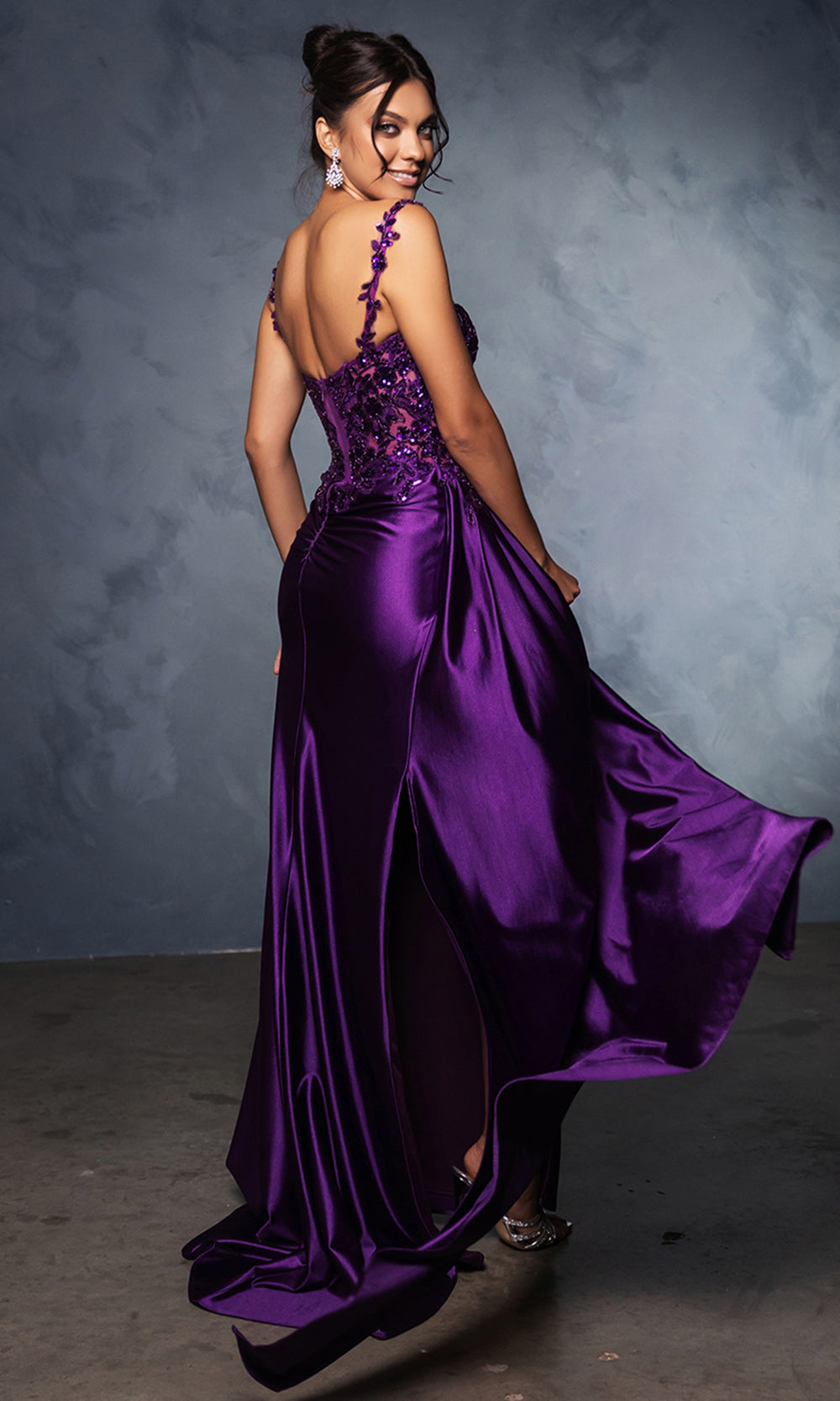 Square Floor-Length Satin Prom Sheath/Column May Queen 2145
