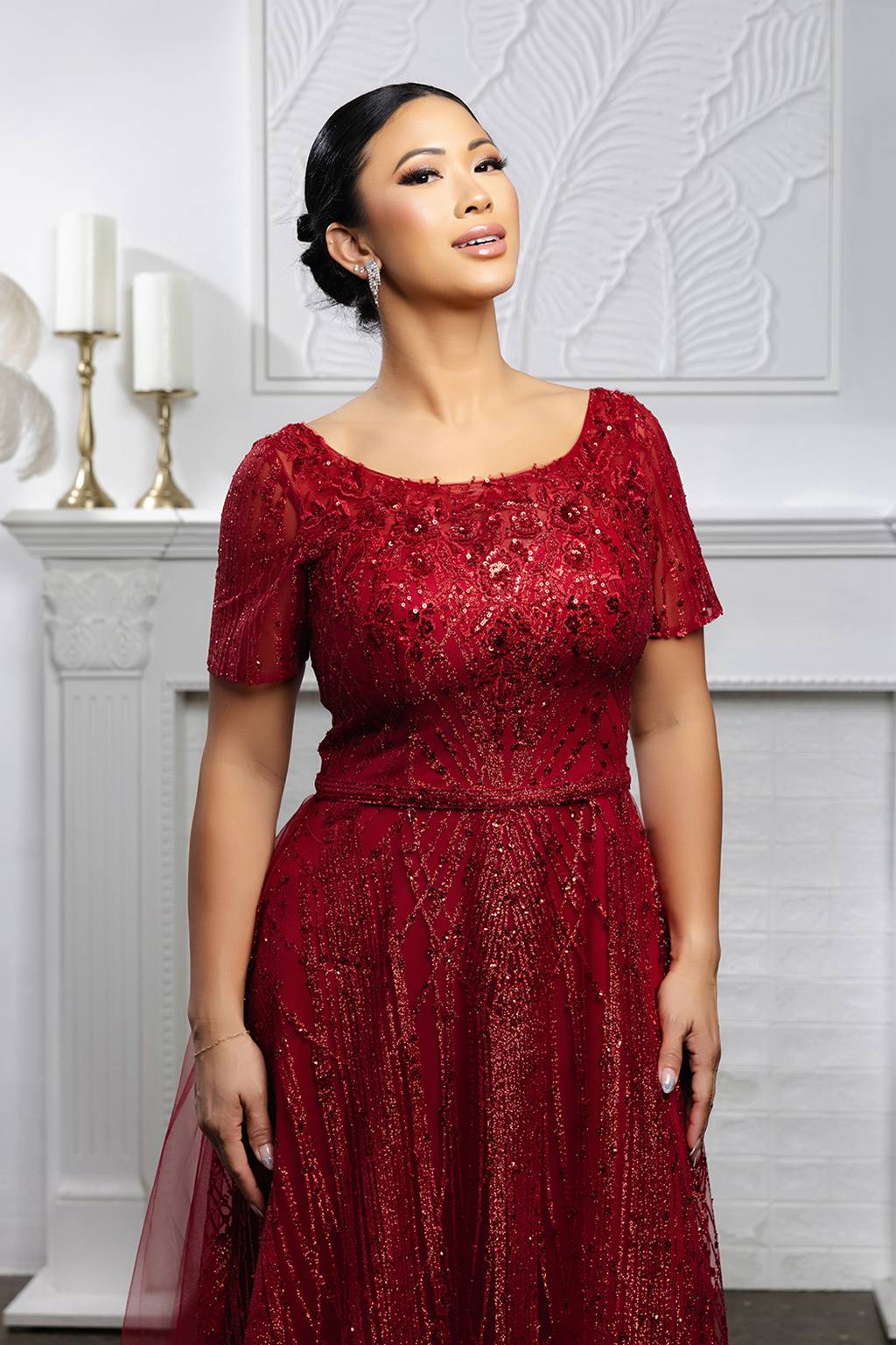 Scoop Floor-Length Tulle Formal A-Line May Queen MQ2185