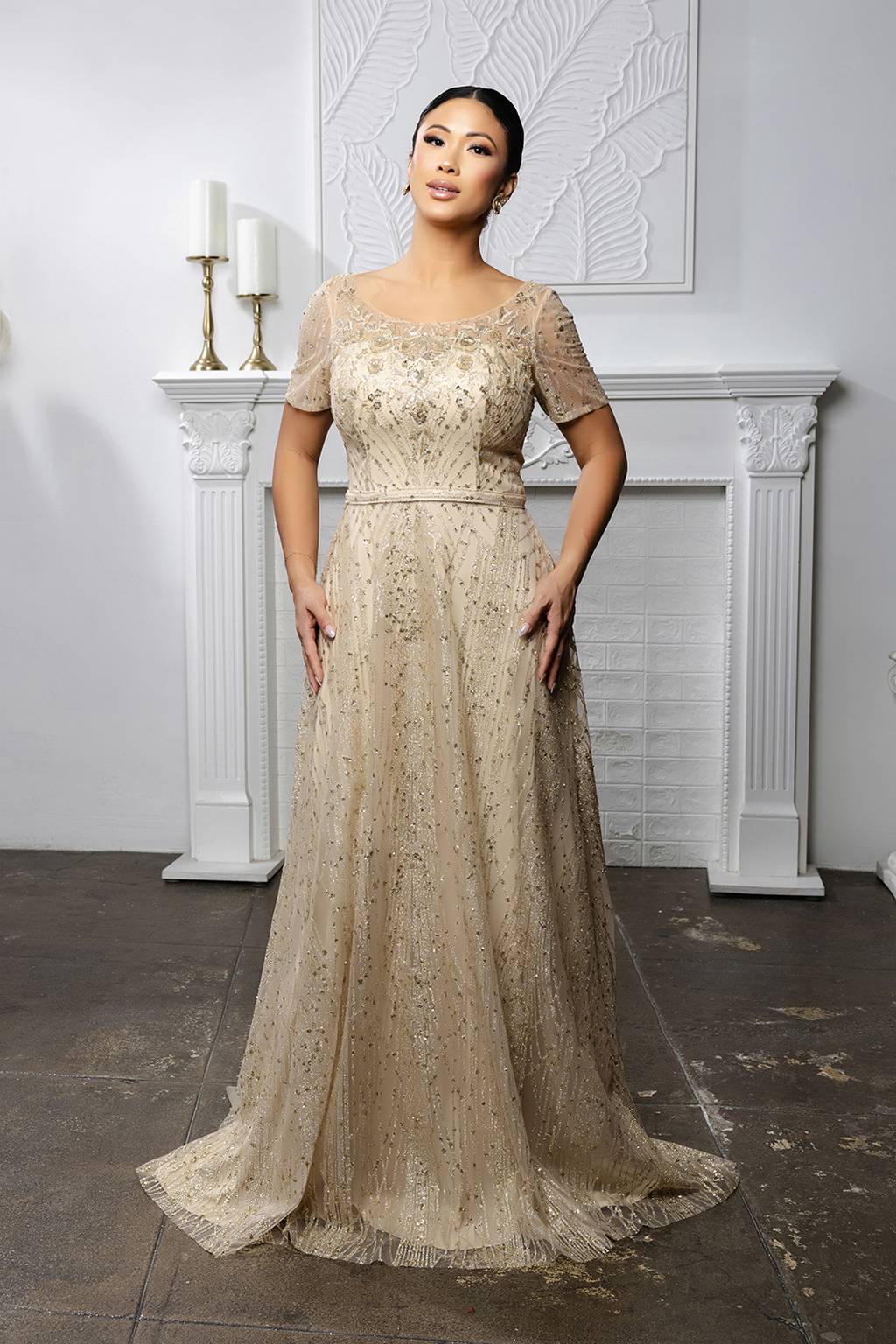 Scoop Floor-Length Tulle Formal A-Line May Queen MQ2185