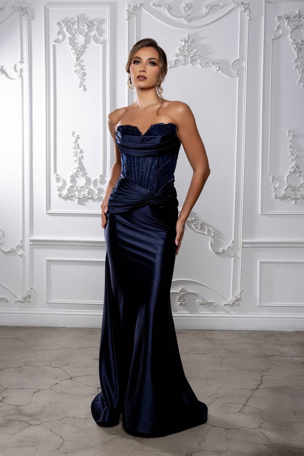 Sweetheart Floor-Length Satin Prom Mermaid Trumpet May Queen MQ2186