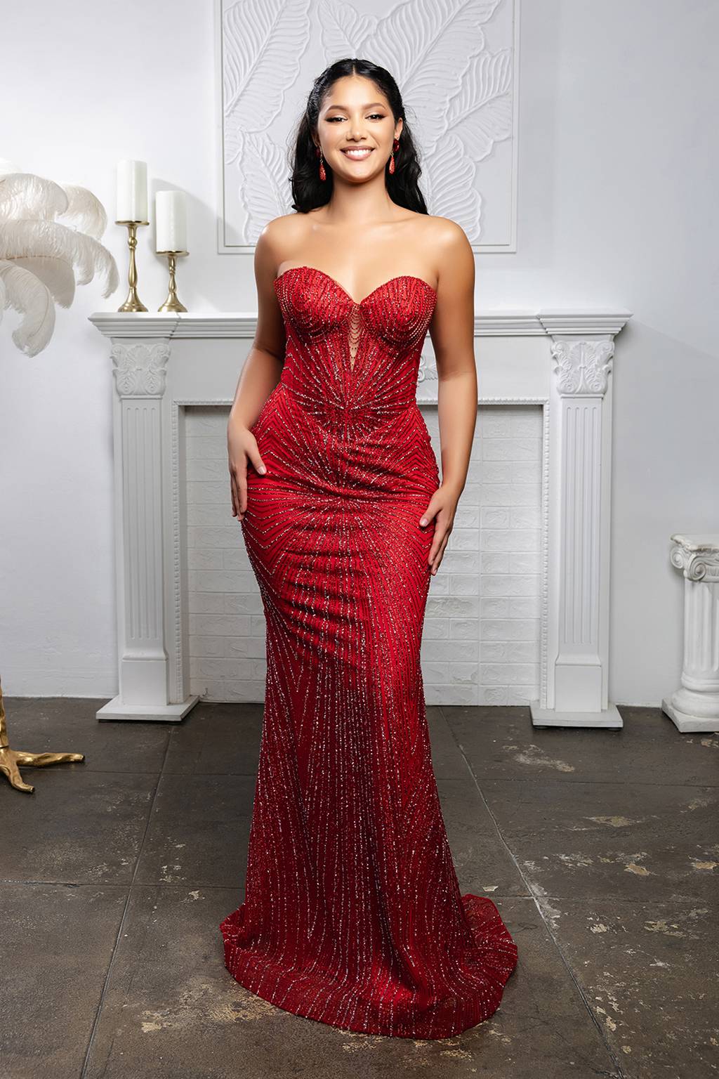 Sweetheart Floor-Length Sequin Prom Mermaid/Trumpet May Queen MQ2195
