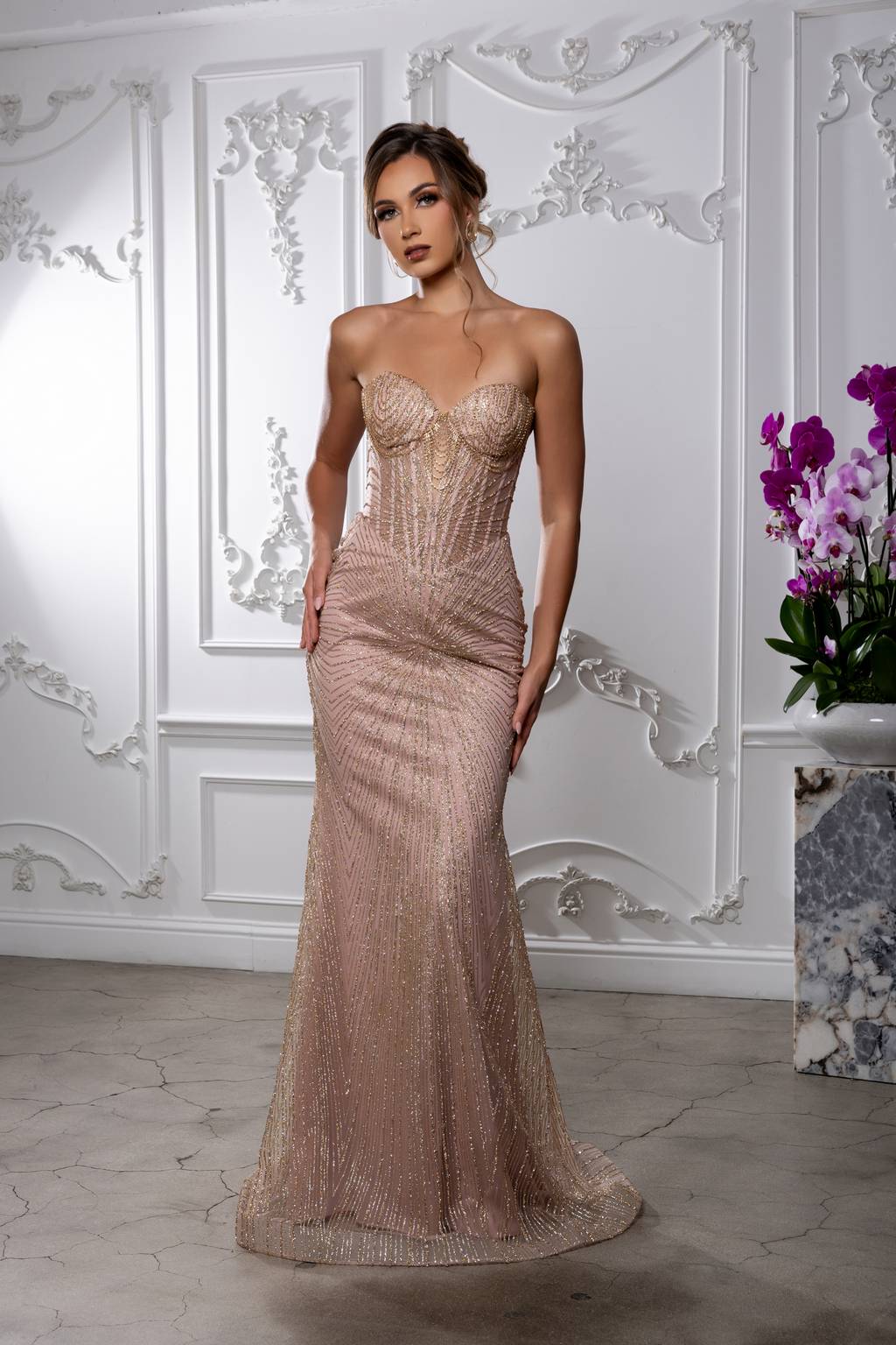 Sweetheart Floor-Length Sequin Prom Mermaid/Trumpet May Queen MQ2195