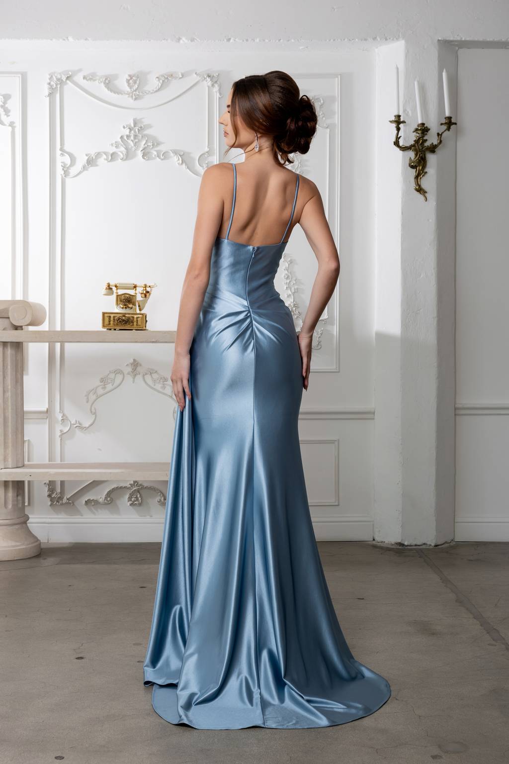 Sweetheart Floor-Length Satin Prom Sheath Column May Queen 2205