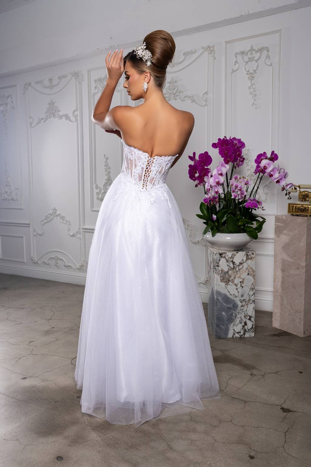 V-Neck Floor-Length Tulle Prom A-Line May Queen 2208