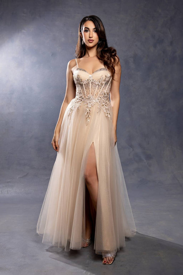 Sweetheart Floor-Length Tulle Prom A-Line May Queen MQ2209
