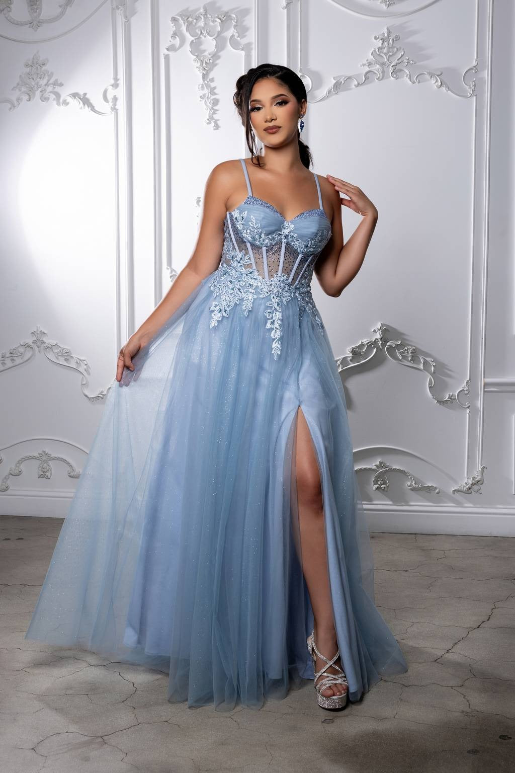 Sweetheart Floor-Length Tulle Prom A-Line May Queen 2209