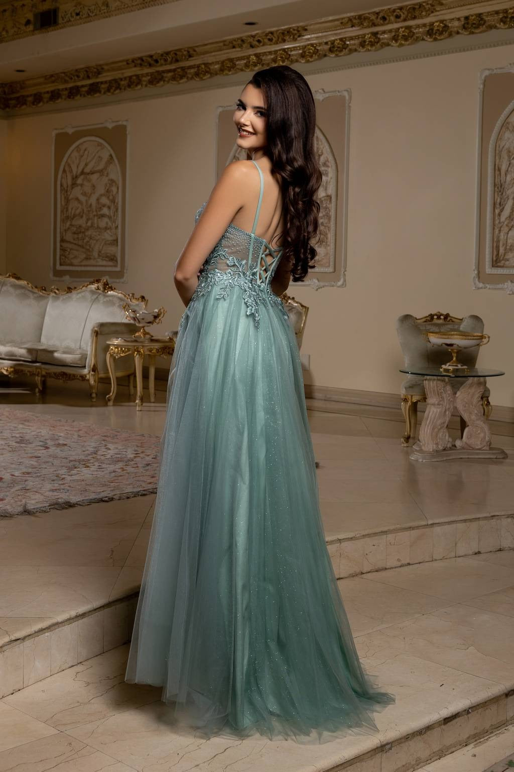 Sweetheart Floor-Length Tulle Prom A-Line May Queen 2209