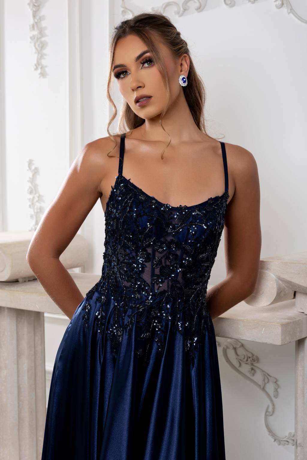 Sweetheart Floor-Length Satin Prom A-Line May Queen MQ2217