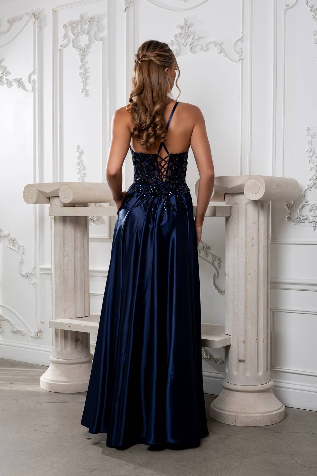 Sweetheart Floor-Length Satin Prom A-Line May Queen MQ2217