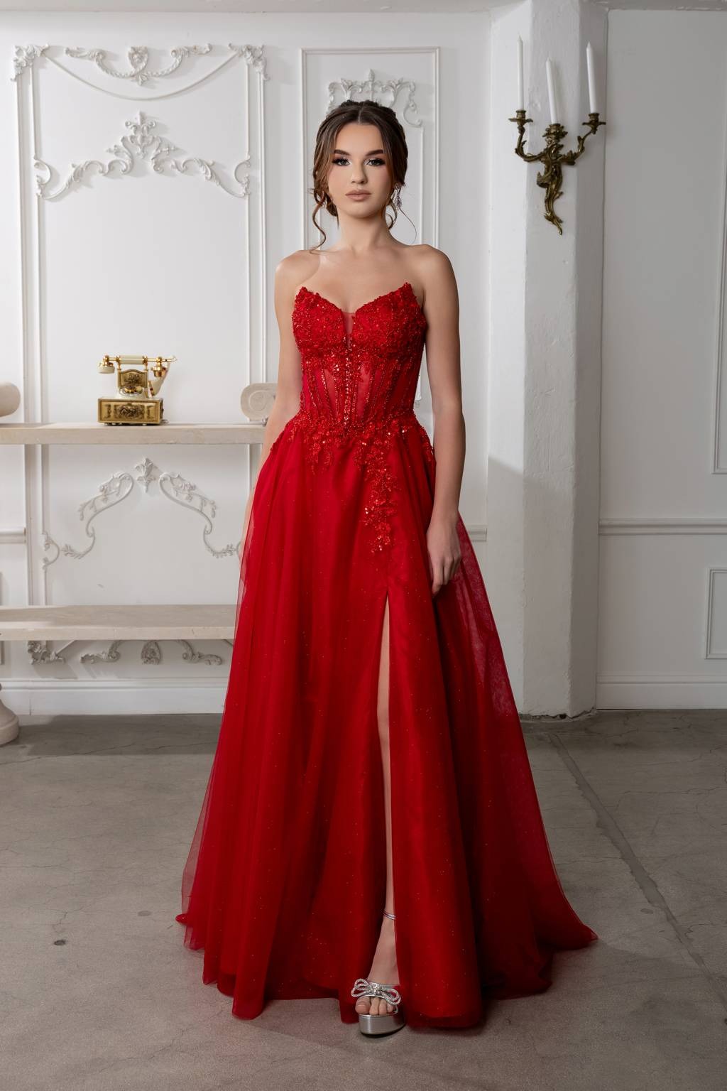 Sweetheart Floor-Length Tulle Prom A-Line May Queen 2222