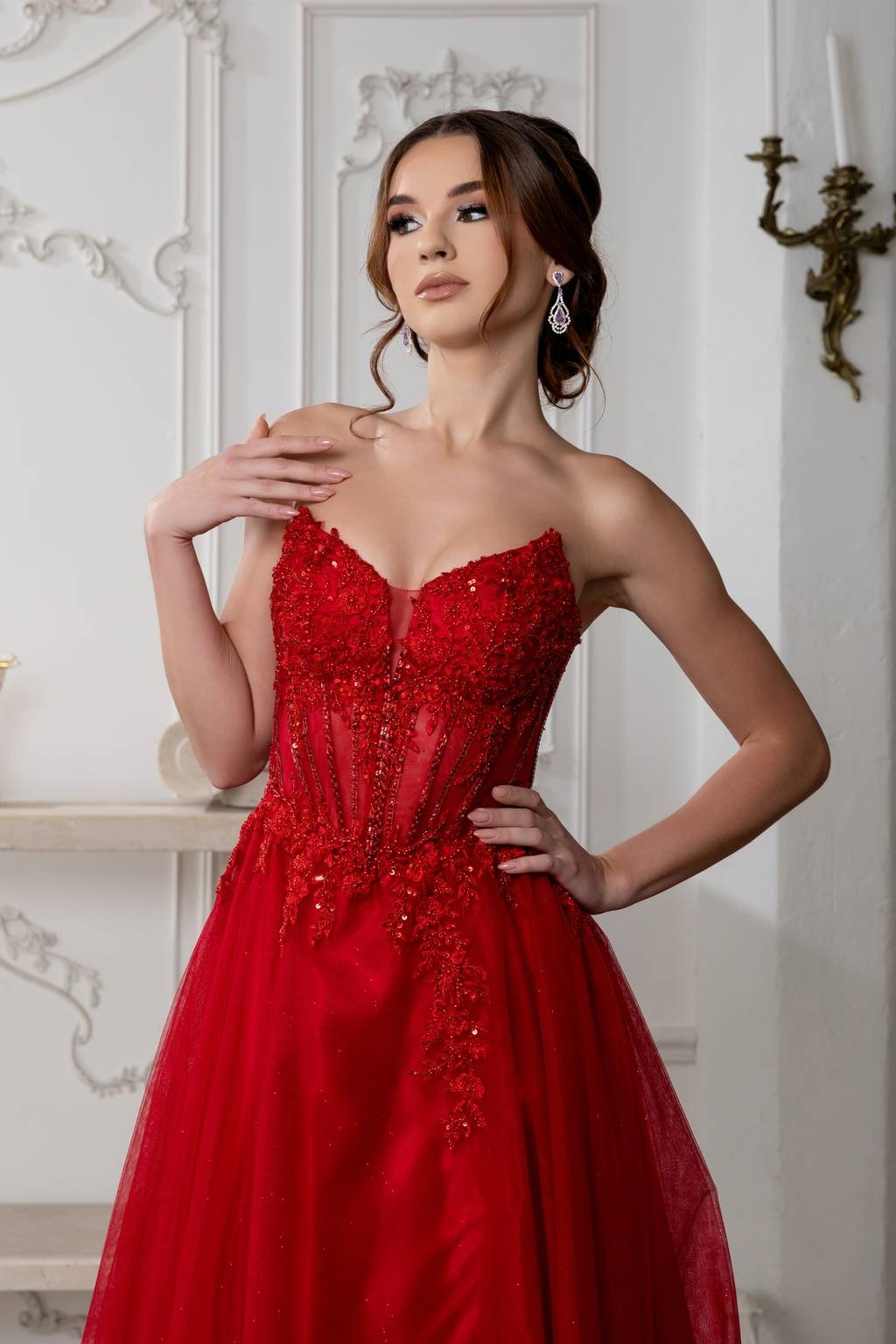 Sweetheart Floor-Length Tulle Prom A-Line May Queen 2222