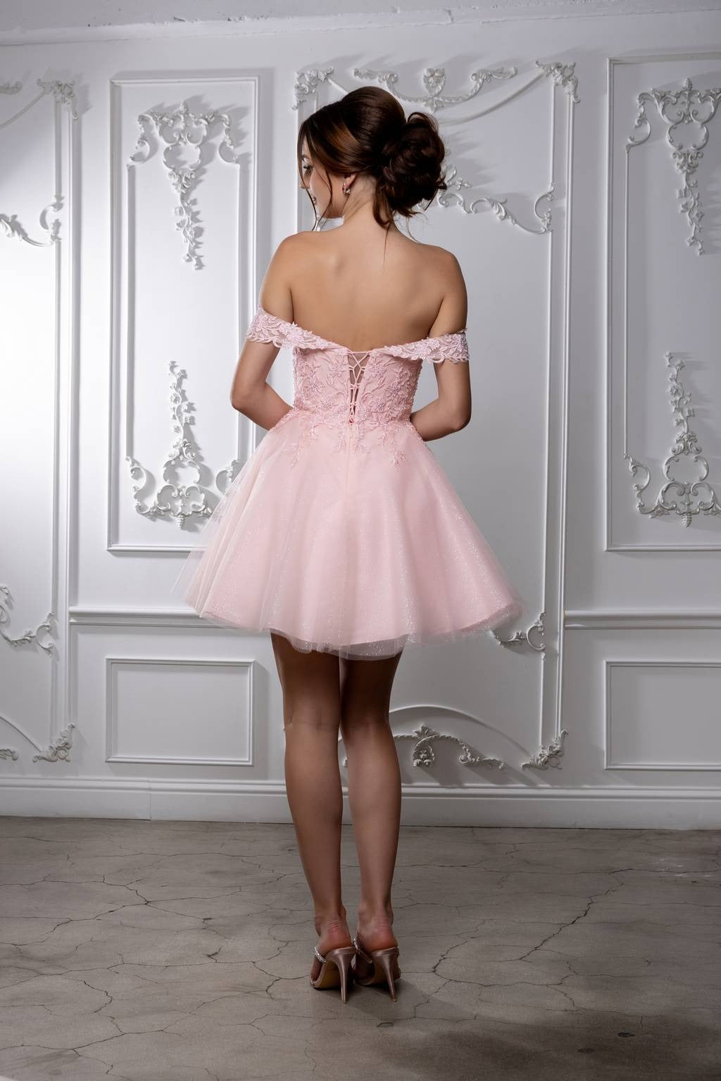Off-the-Shoulder Mini/Short Tulle Cocktail A-Line May Queen MQ2224