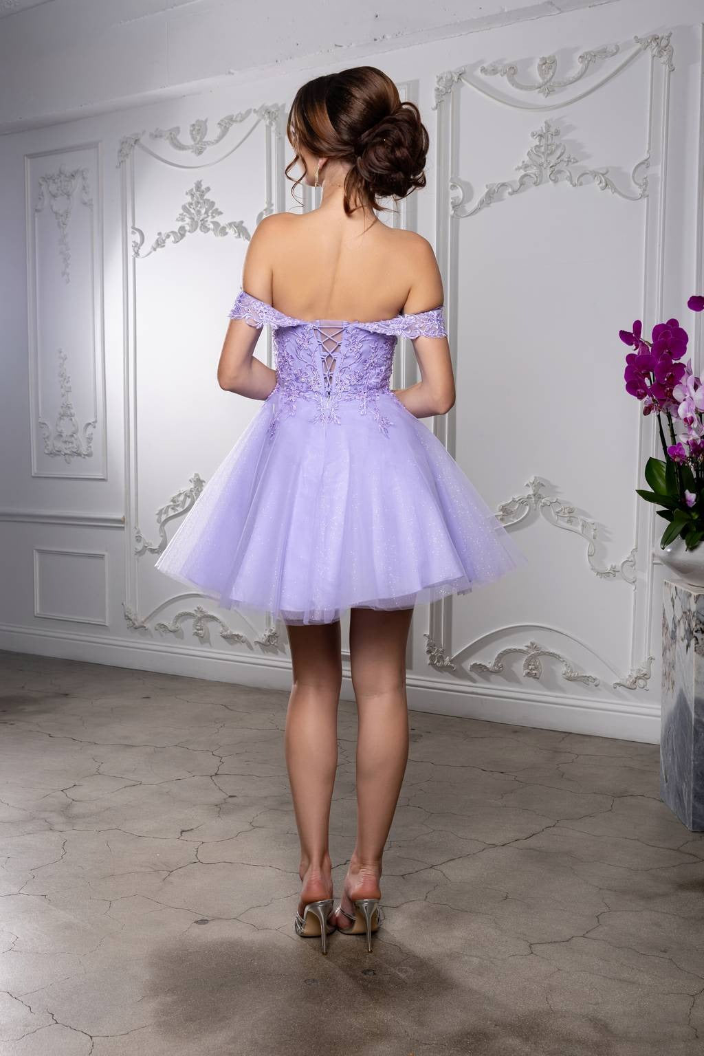 Off-the-Shoulder Mini/Short Tulle Cocktail A-Line May Queen MQ2224