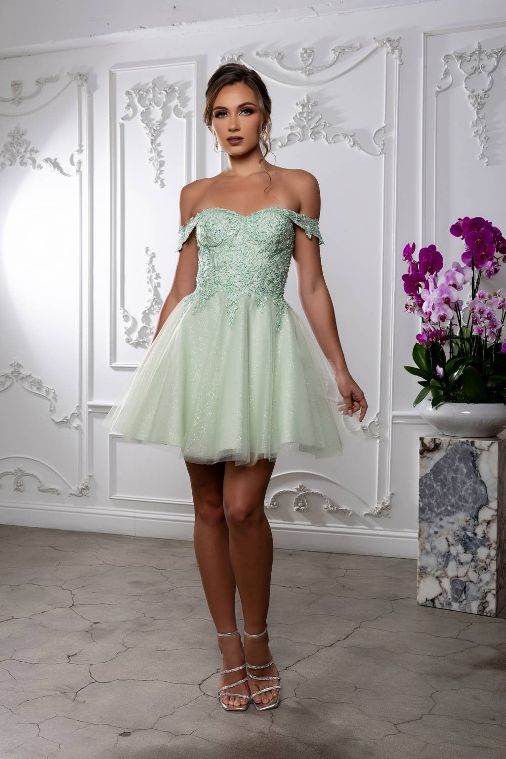 Off-the-Shoulder Tulle Mini Cocktail Dress May Queen MQ2224 – The