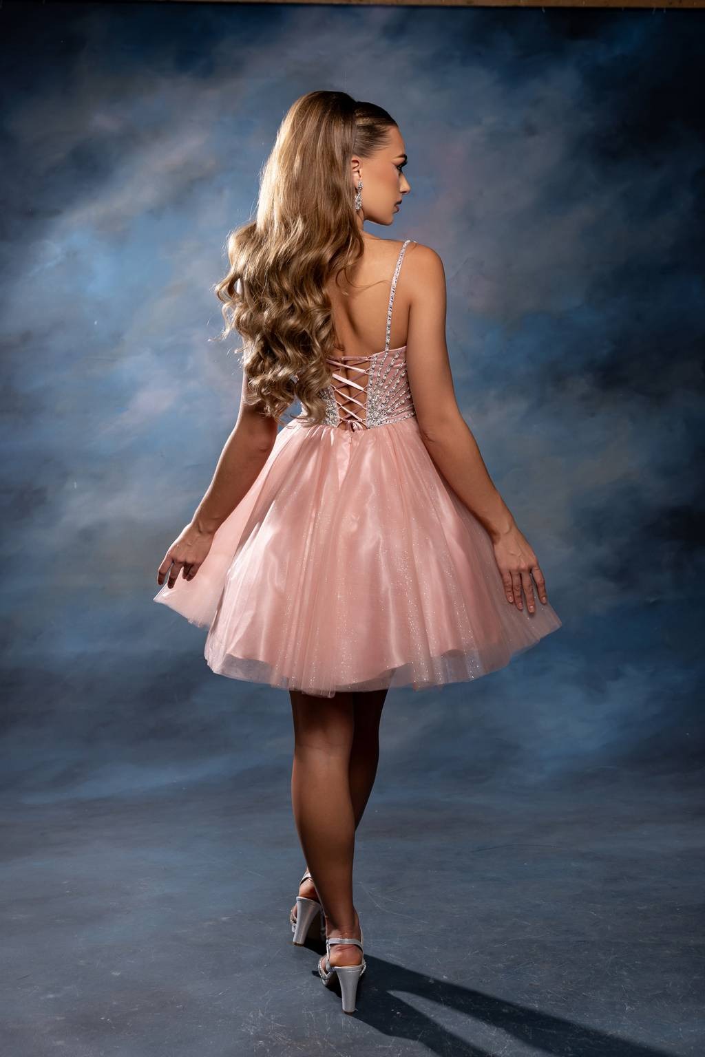 V-Neck Mini Short Tulle Cocktail A-Line May Queen MQ2243