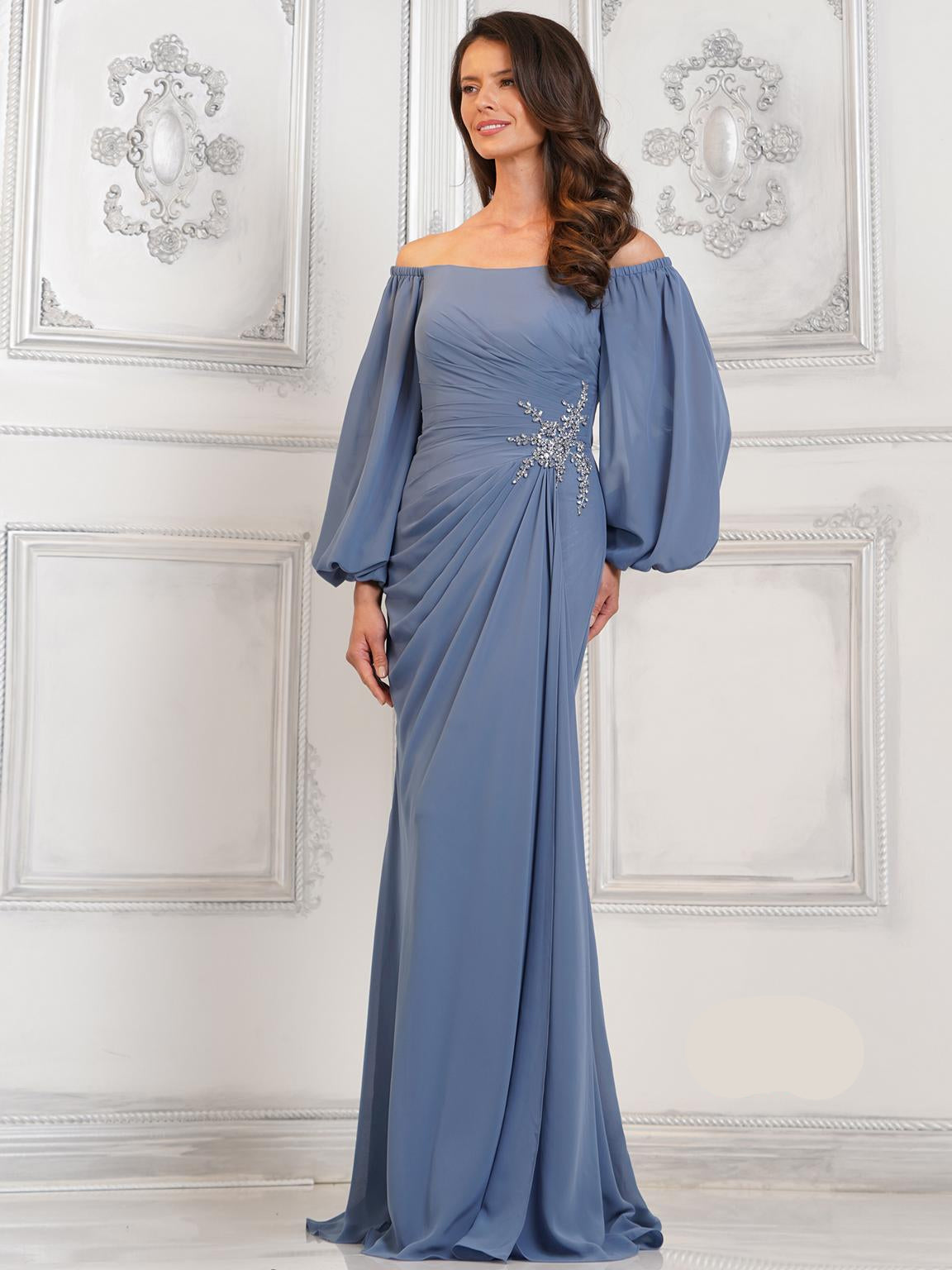 Black Marsoni MV1285 Long Mother of the Bride Formal Dress for $636.0