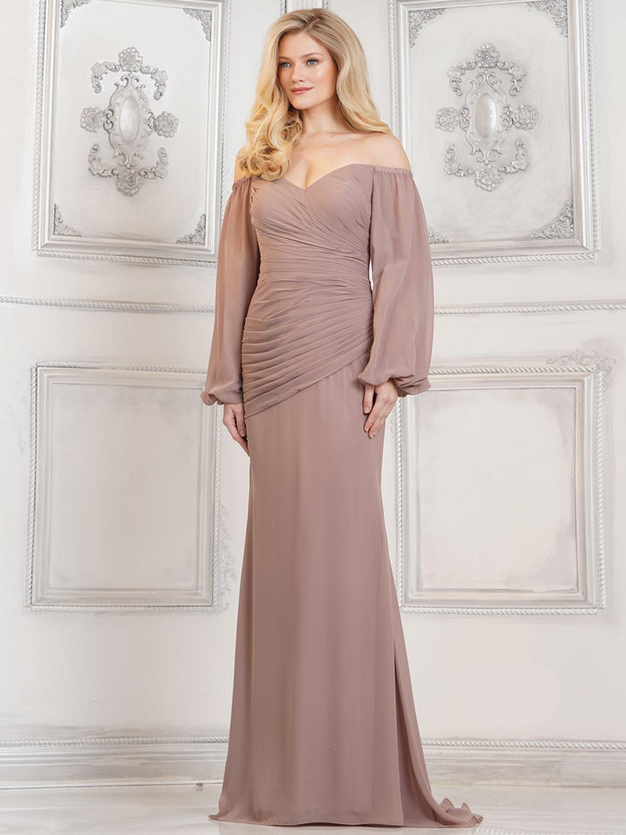 Mother of the Bride Dresses Mother of the Bride Long Sleeve Dress Latte