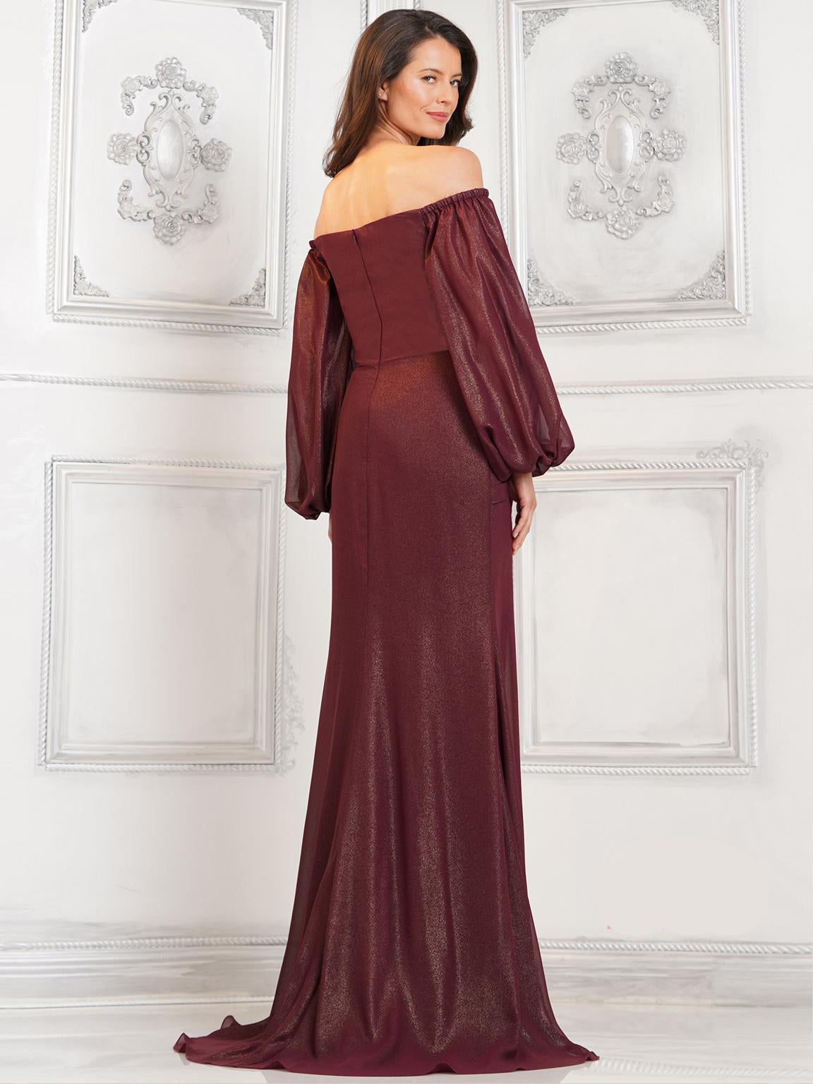 Mother of the Bride Dresses Mother of the Bride Long Sleeve Dress Wine