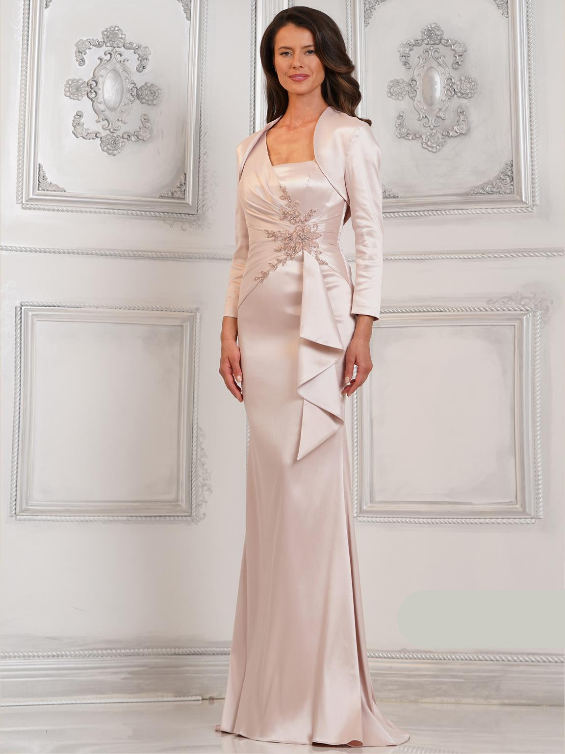 Marsoni MV1294 Long Beaded Formal Jacket Dress  The Dress Outlet