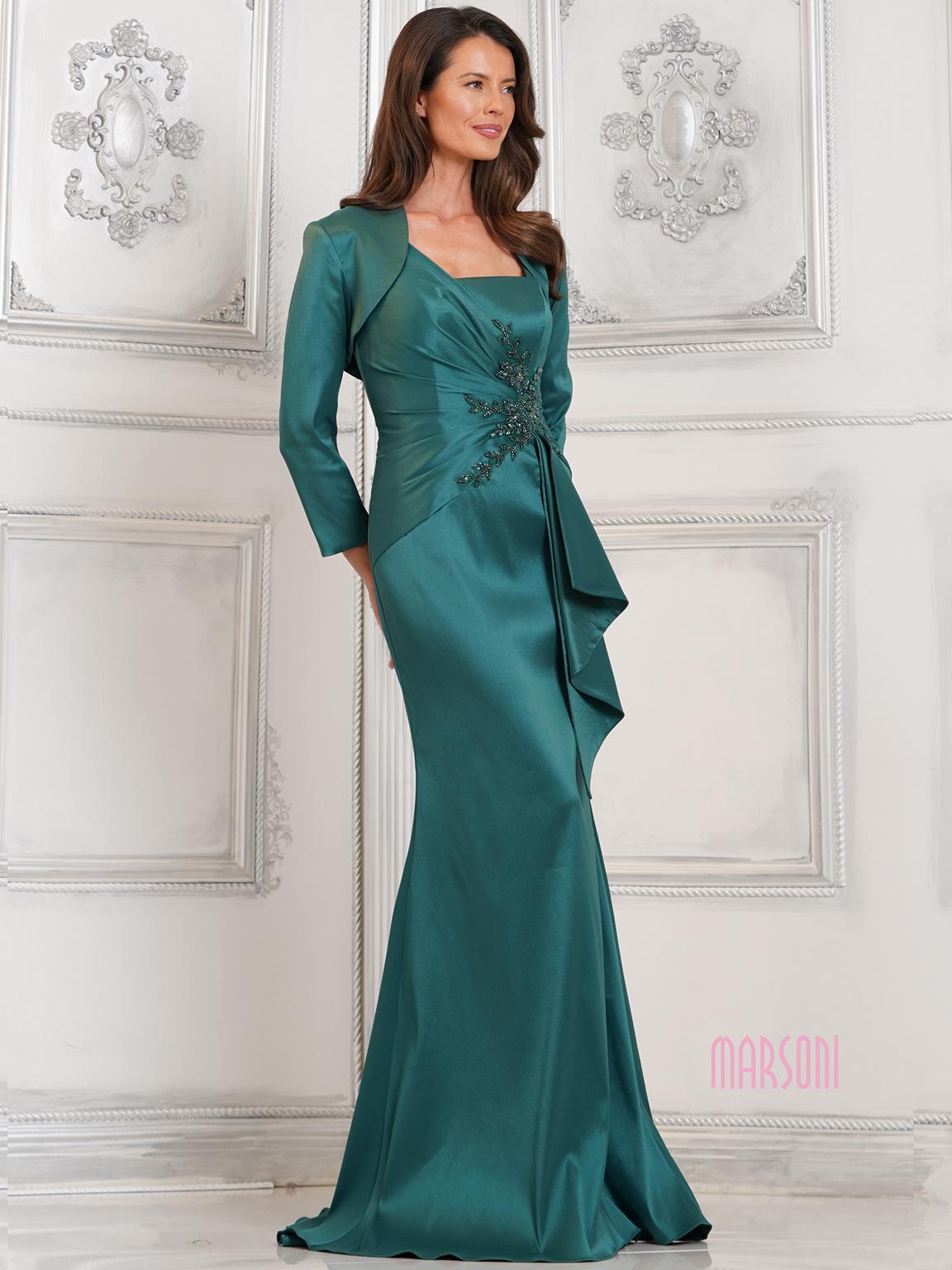 Marsoni MV1294 Long Beaded Formal Jacket Dress