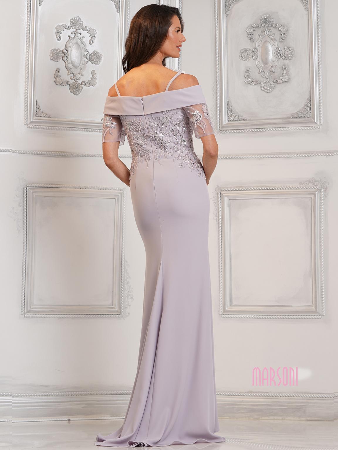 Marsoni MV1295 Fitted Long Formal Beaded Evening Dress