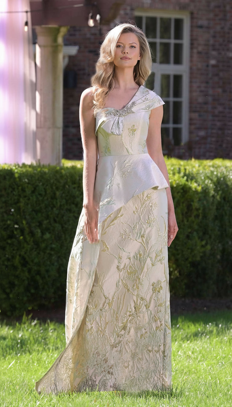 Formal Dresses Long Fitted Formal Evening Dress Green Gold