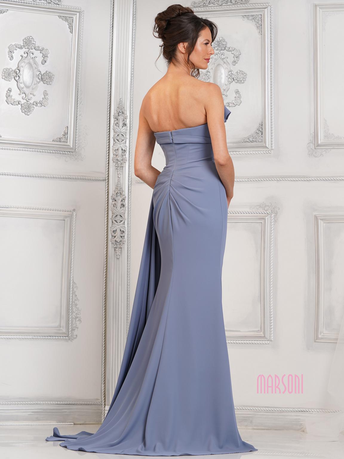 Marsoni MV1304 Long Fitted Formal Prom Beaded Dress