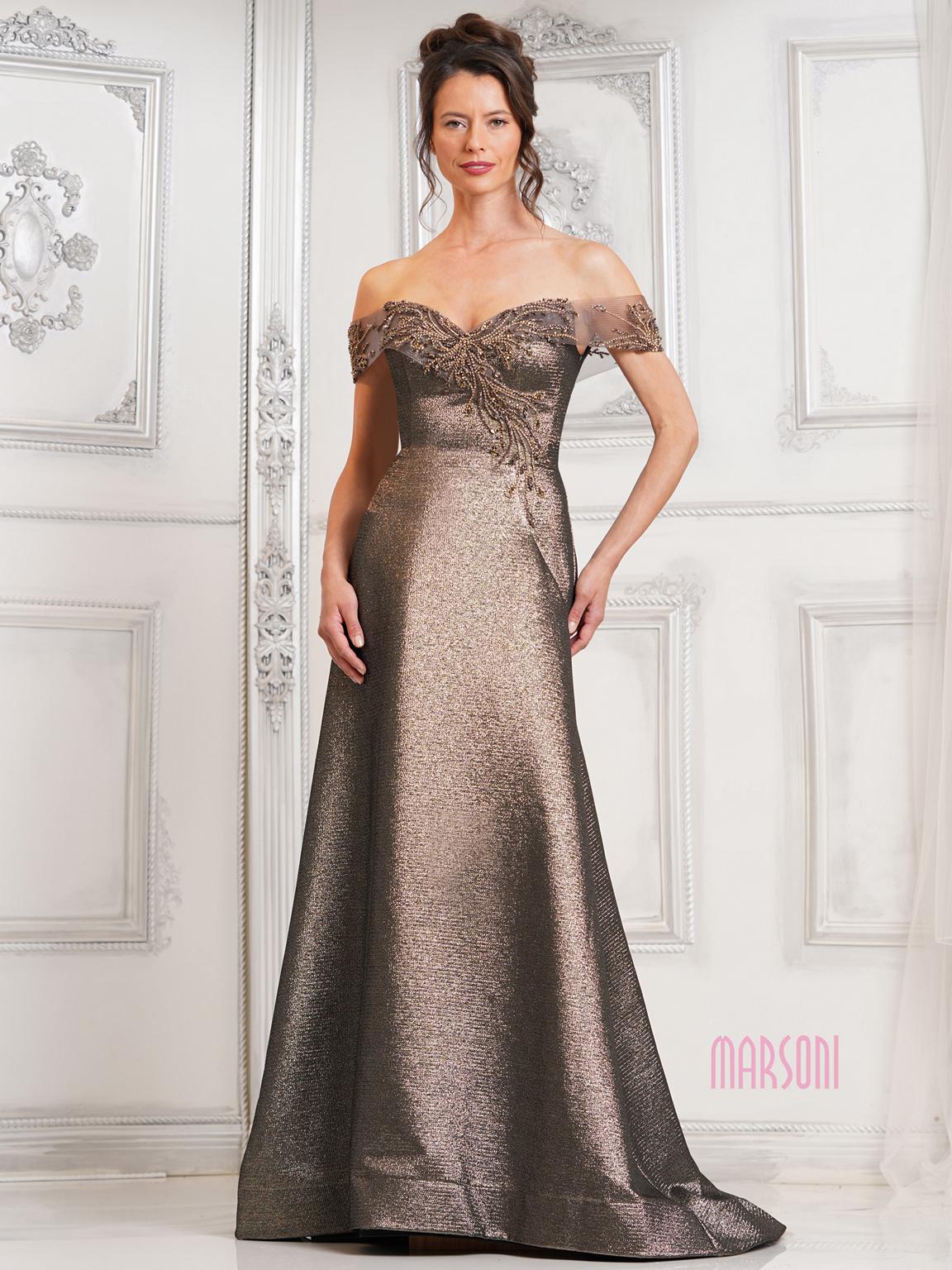 Marsoni MV1305 Long A Line Formal Prom Dress
