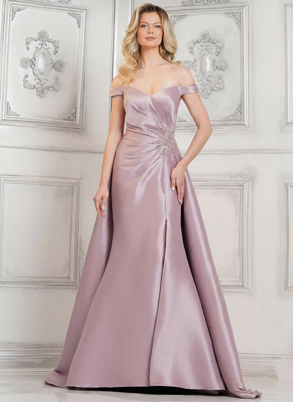 Marsoni MV1310 Long Beaded Formal Overskirt Prom Dress