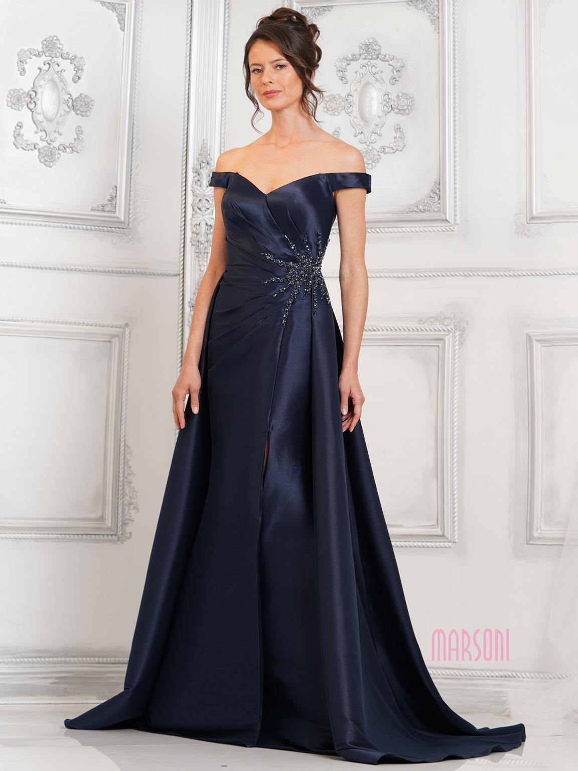 Marsoni MV1310 Long Beaded Formal Overskirt Prom Dress