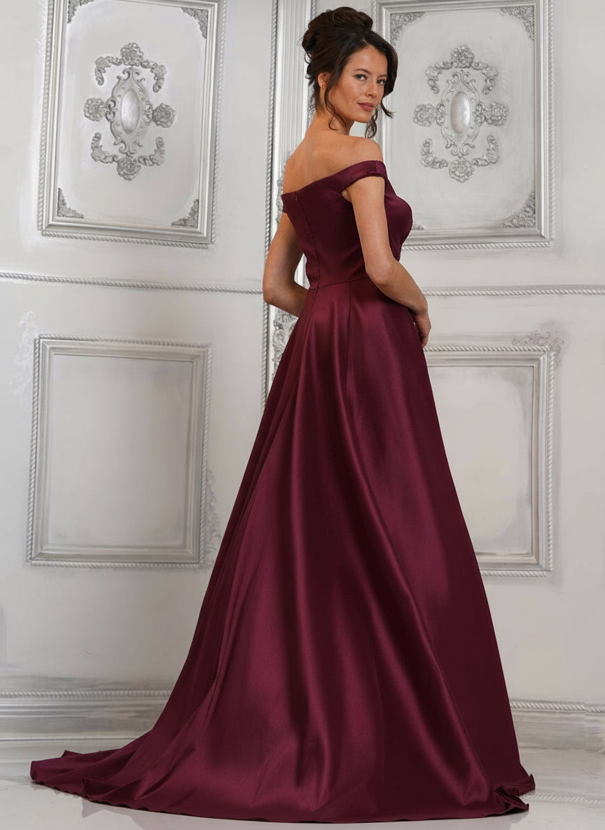 Formal Dresses Long Beaded Formal Prom Overskirt Dress Wine