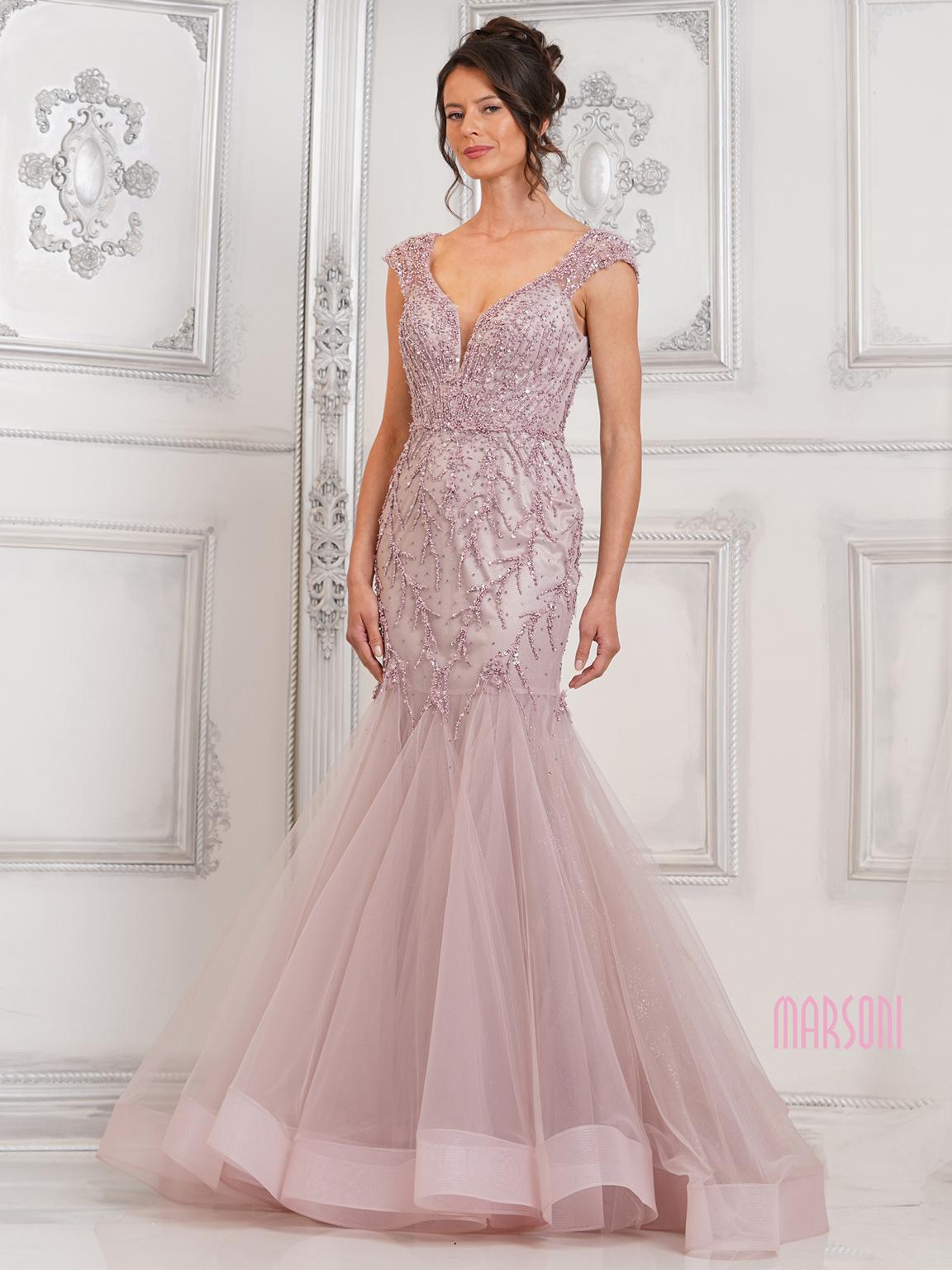 Marsoni MV1315 Beaded Long Formal Prom Mermaid Dress