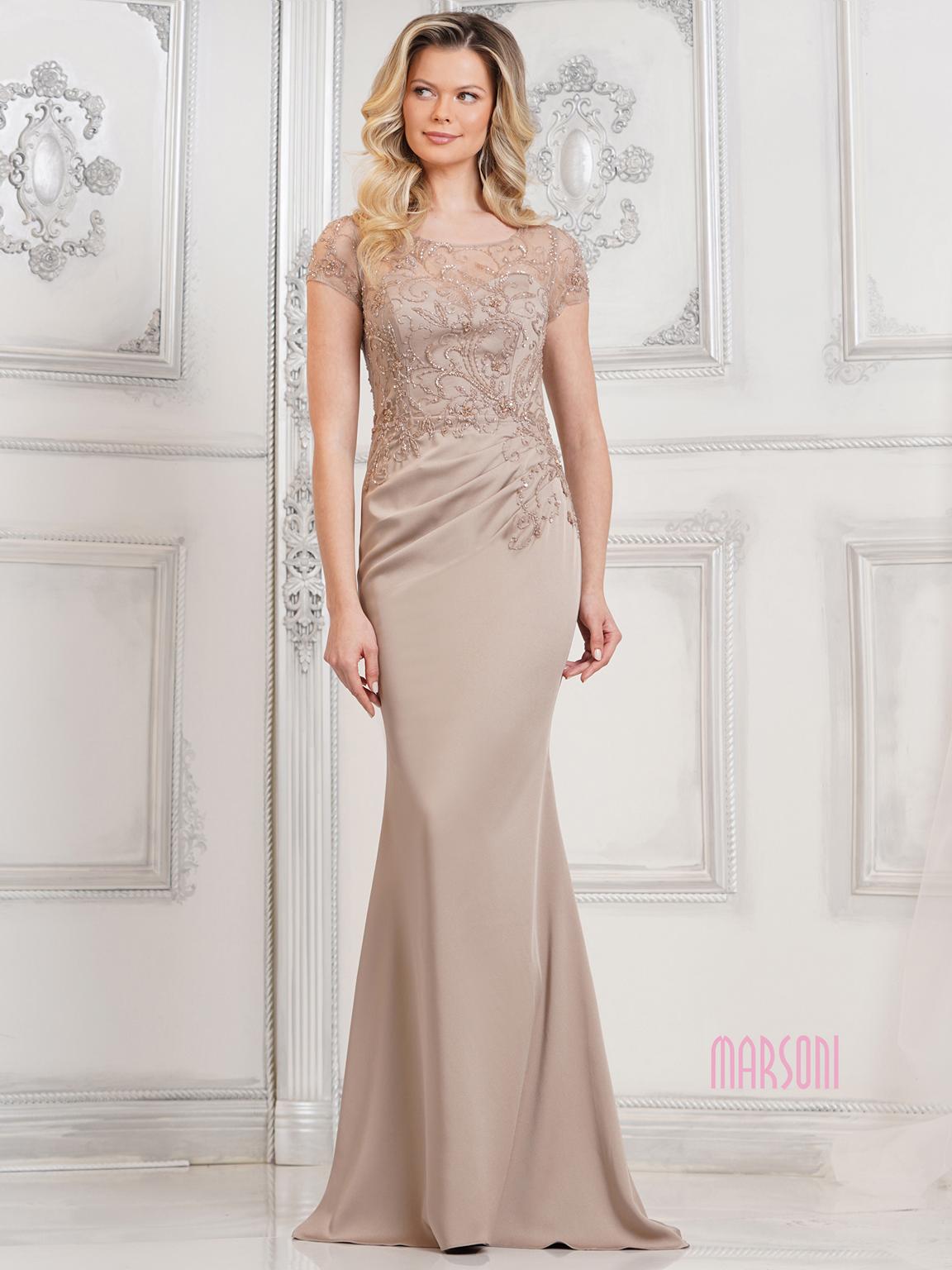 Marsoni MV1317 Long Formal Beaded Evening Gown