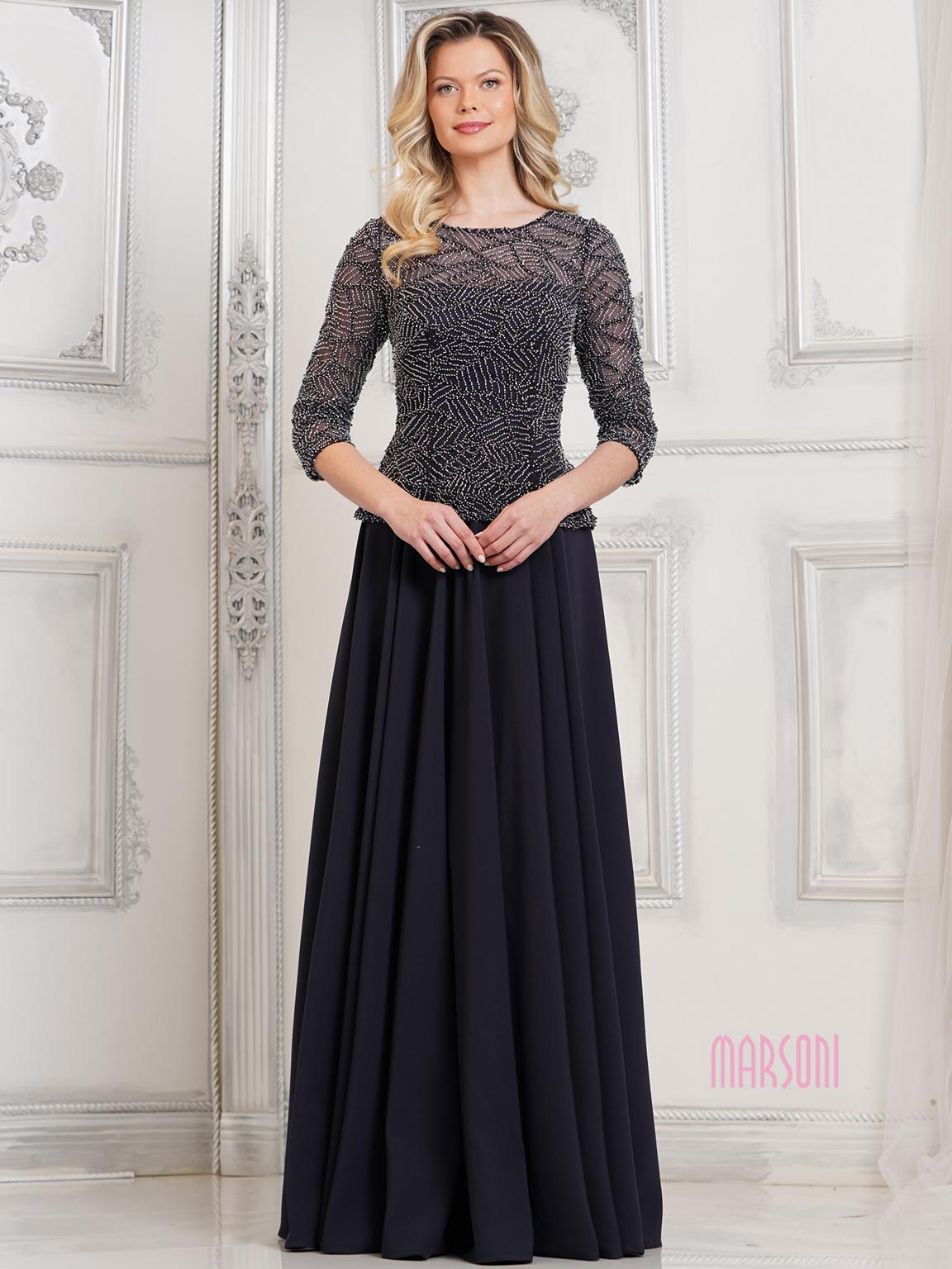 Marsoni MV1319 Beaded Mother of the Bride Long Formal Dress