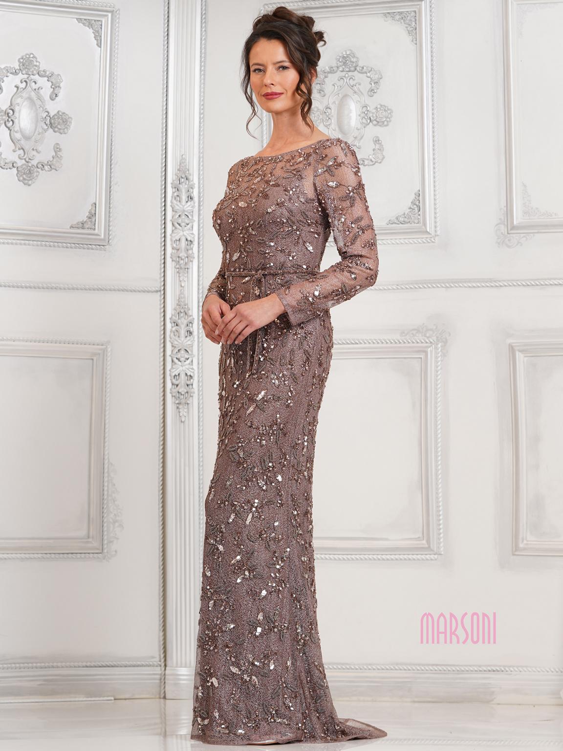 Marsoni MV1321 Long Sleeve Mother of the Bride Formal Dress