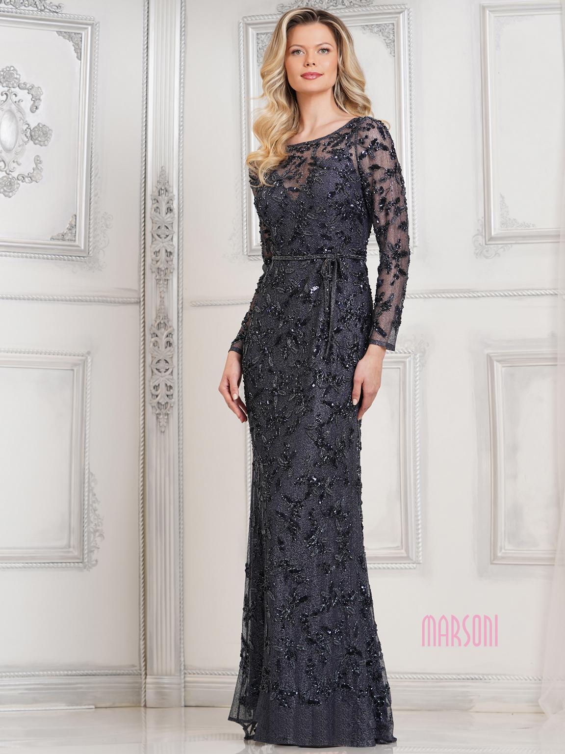 Marsoni MV1321 Long Sleeve Mother of the Bride Formal Dress