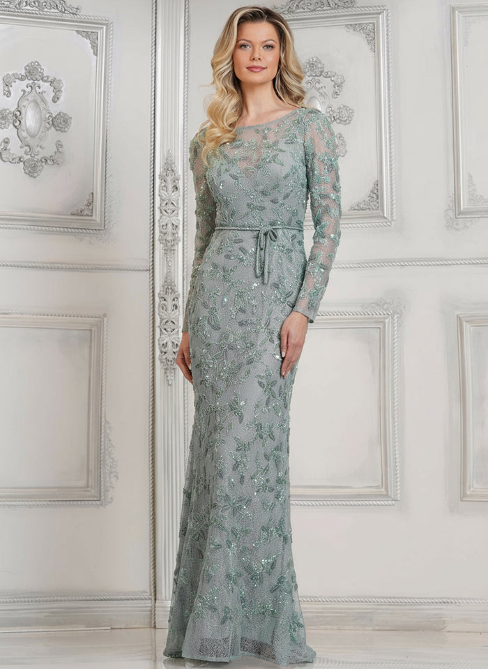 Mother of the Bride Dresses Long Sleeve Mother of the Bride Beaded Dress Sage