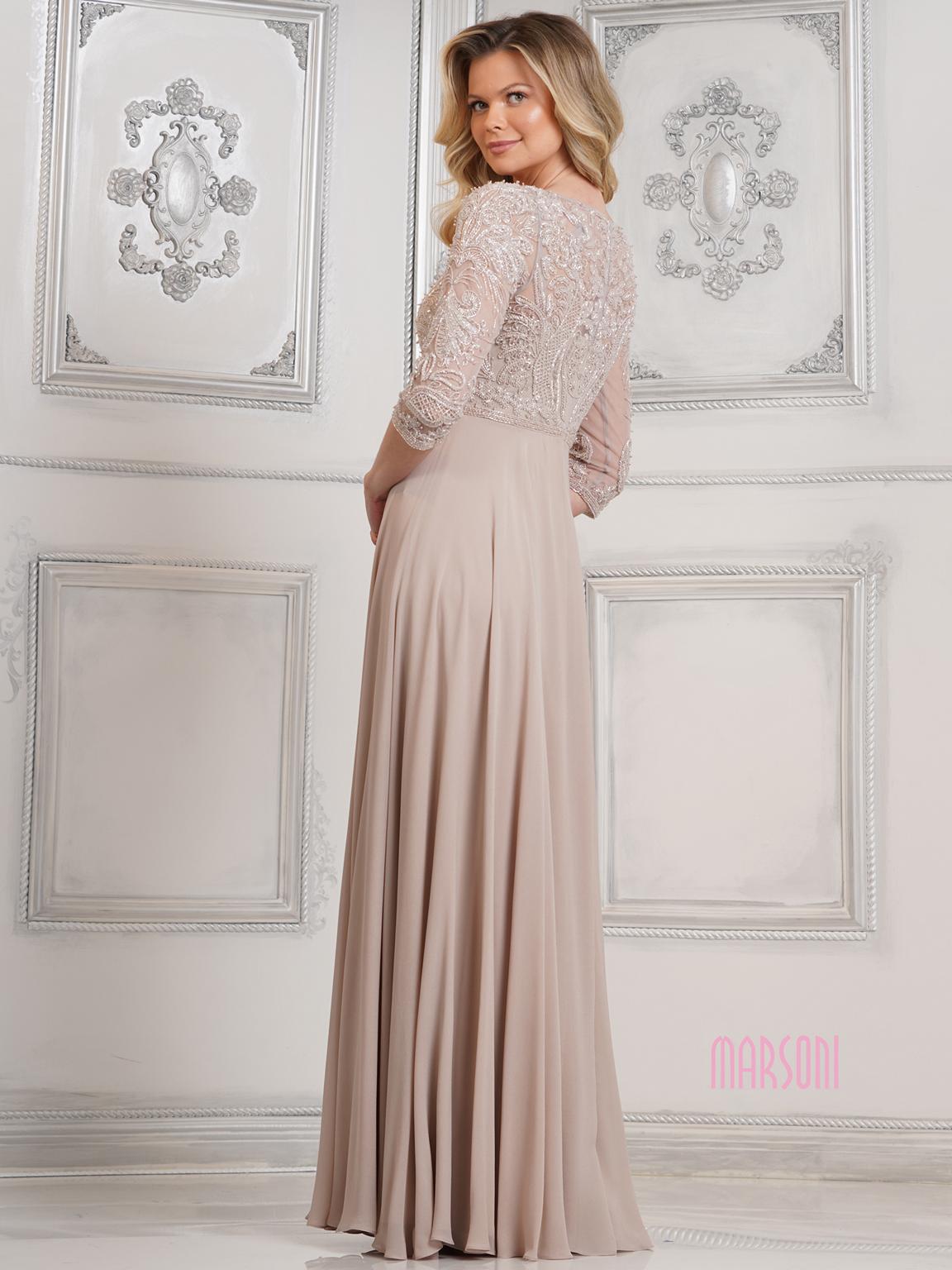 Black Marsoni MV1322 Mother of the Bride Long Beaded Dress for $548.0