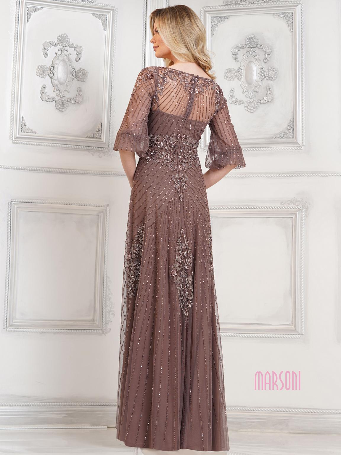 Black Marsoni MV1323 Beaded Mother of the Bride Long Dress for $658.0 ...